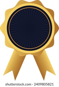 Illustration of the Commendation Medal and Gold Award Ribbon luxuriously illustrated on a white background