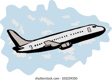 Illustration Commercial Passenger Jumbo Jet Airplane Stock Vector ...