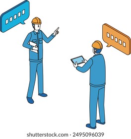 Ilustración de la comunicación entre trabajadores
