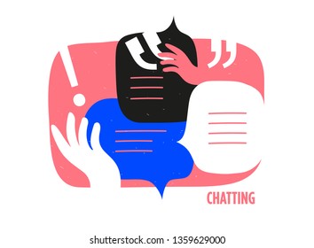 illustration of a communication
- Chat illustration	
