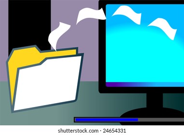 Illustration of communication in colour background	