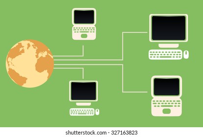 Illustration of communication, the Internet. Connection