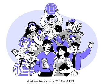 illustration of community teamwork employees