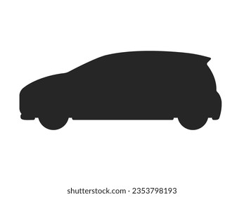 Illustration of a compact car type silhouette of an automobile.