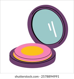 Illustration of a compact powder with a mirror