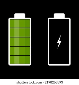 Ilustración comparando batería completa y baja. Imagen del vector