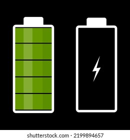 Illustration comparing full and low battery. Vector image