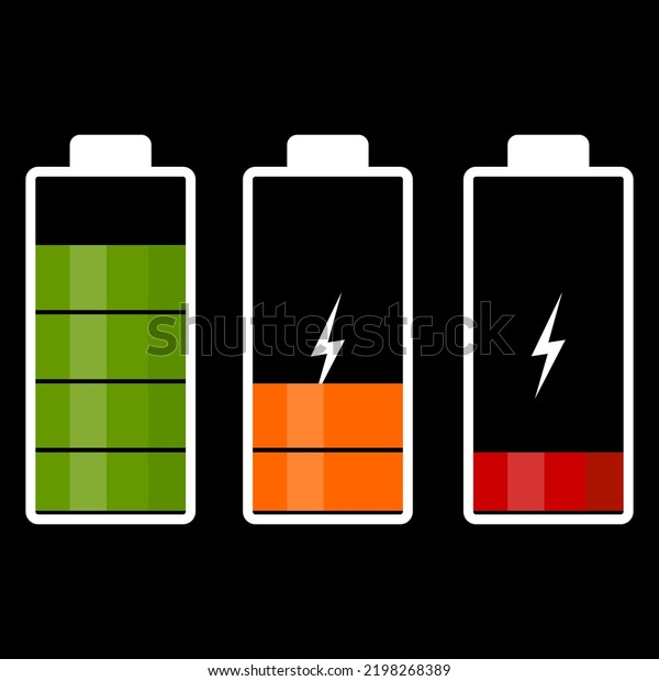 Illustration Comparing Full Low Battery Vector Stock Vector (Royalty ...