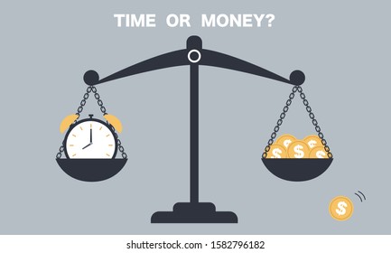 Illustration comparing time or money
