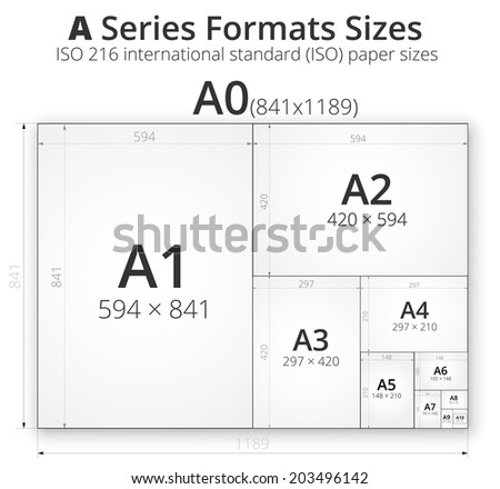 Illustration Comparsion Paper Size Format Series Stock Vector (Royalty ...