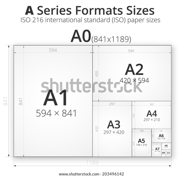 Illustration Comparsion Paper Size Format Series Stock Vector (Royalty ...