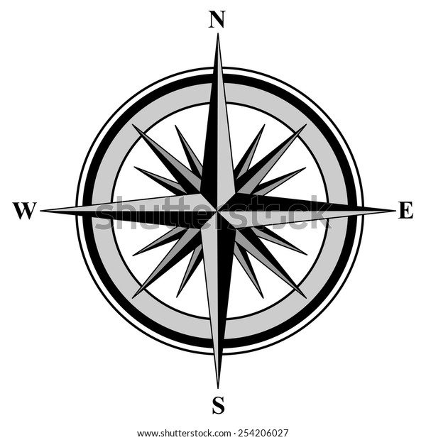 Illustration Compass All Directions North East Stock Vector (Royalty ...