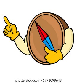 illustration of compass cartoon character