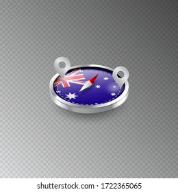 Illustration of a compass with the flag of AUSTRALIA on a transparent background. Recreation, entertainment, tours, cruises, travel, walks, routes in my country.