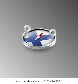 Illustration of a compass with the flag of FINLAND on a transparent background. Recreation, entertainment, tours, cruises, travel, walks, routes in my country.