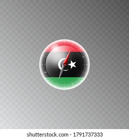 Illustration of a compass with the flag of LIBYA on a transparent background. Recreation, entertainment, tours, travel, walks, routes in my country.