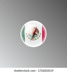 Illustration of a compass with the flag of MEXICO on a transparent background. Recreation, entertainment, tours, travel, walks, routes in my country.