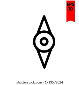 ilustración del icono plano de brújula