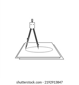 illustration of compass geometry, vector art.