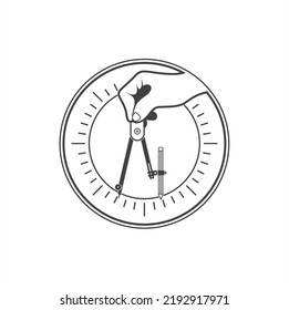 illustration of compass geometry, vector art.