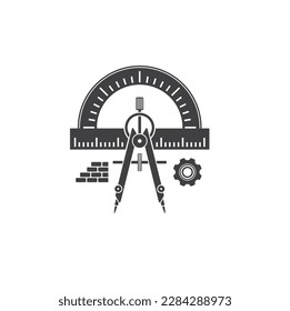 illustration of compass geometry, vector art.