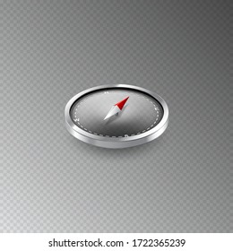 Illustration of a compass on a transparent background. Design for leisure, entertainment, tours, cruises, travel, walks, routes.