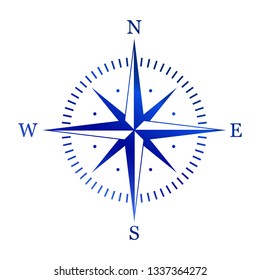 Illustration of a compass rose vector icon