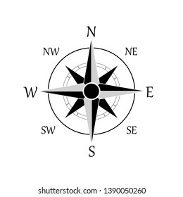 Illustration of a compass rose vector icon, eps 10 - Vector