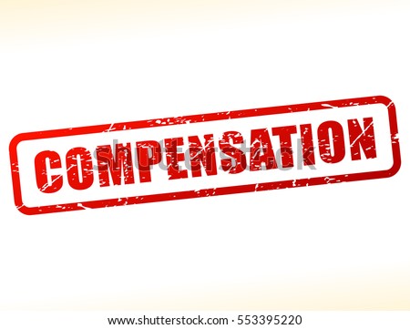 Illustration of compensation text buffered on white background