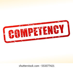 Illustration of competency text buffered on white background