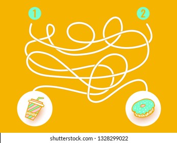 Illustration for competitions of customers, a riddle, a labyrinth. Print for the designer. The avatar element for the player.
