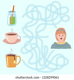 Illustration for competitions of customers, a riddle, a labyrinth. Print for the designer. The avatar element for the player.