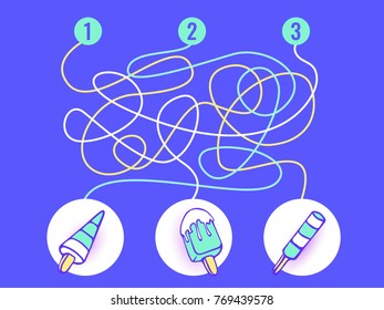 Illustration for competitions of customers, a riddle, a labyrinth. Print for the designer. The avatar element for the player.