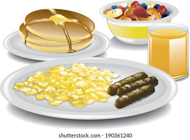 Illustration of a complete and healthy breakfast.