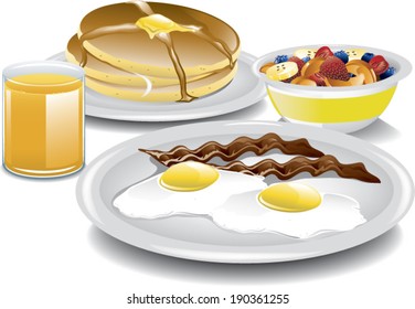 Illustration of a complete and healthy breakfast.
