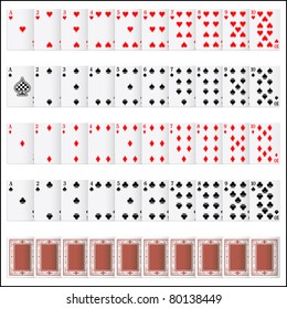 illustration of complete set of playing card on isolated background