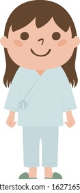 Illustration Of Comprehensive Medical Examination. Young Woman Wearing Inspection Clothes.