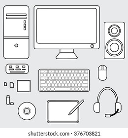 Computer Keyboard Line Drawing High Res Stock Images Shutterstock