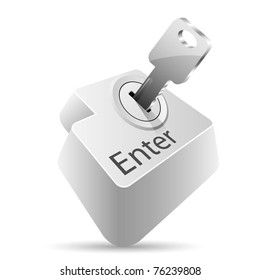 Illustration of the computer button of enter and key. Vector.