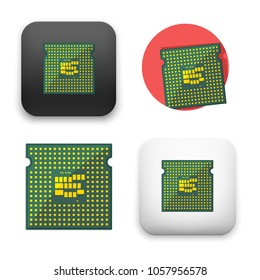 illustration of Computer chip or microchip icon