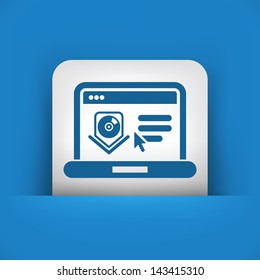 Illustration of computer download or update page icon