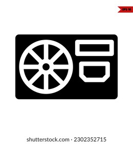 illustration of computer fan glyph icon