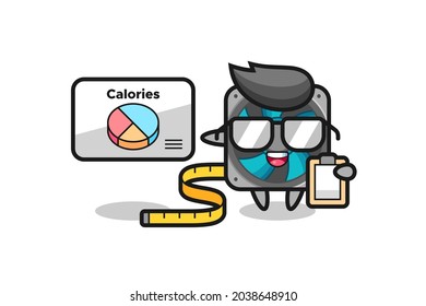 Illustration of computer fan mascot as a dietitian , cute style design for t shirt, sticker, logo element