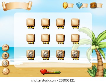 Illustration of a computer game with ocean view