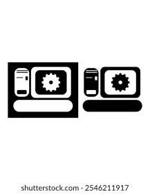 A illustration of computer and the keyboard