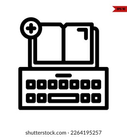 illustration of computer keyboard line icon 