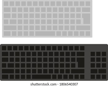 Illustration of computer keyboard seen from above