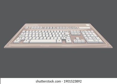 an illustration of a computer keyboard without letters and numbers which can be added as you need