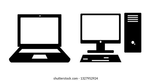 Illustration Computer And Laptop Icon