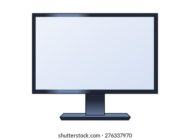 Illustration of the computer lcd monitor on white background